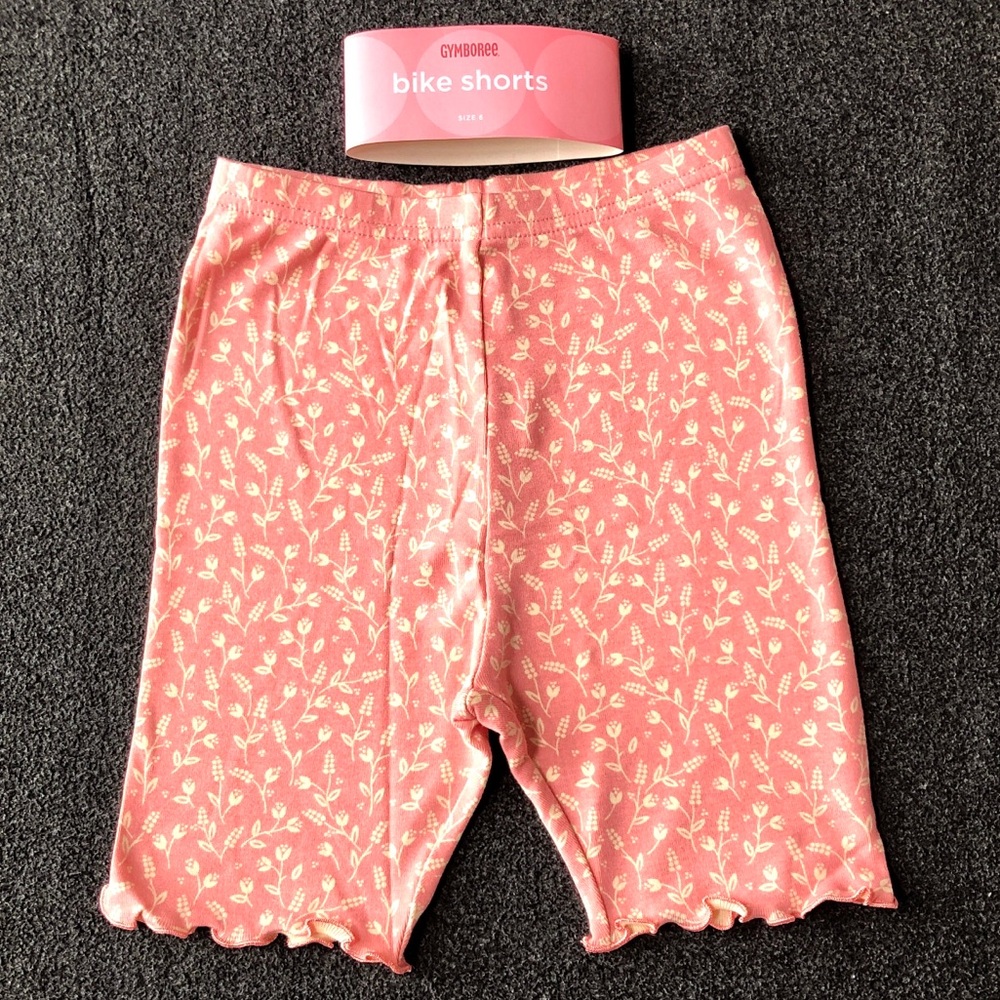 Gymboree Aloha Wahine 100% Cotton Pull-On Comfortable Pink Bike Shorts Size 6